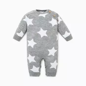 Комбинезон вязаный Крошка Я «Звезды», рост 62-68 см