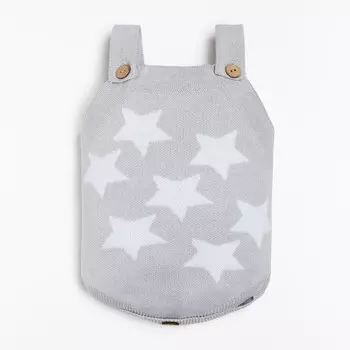 Комбинезон вязаный Крошка Я «Звёзды» рост 68-74 см, цвет серый