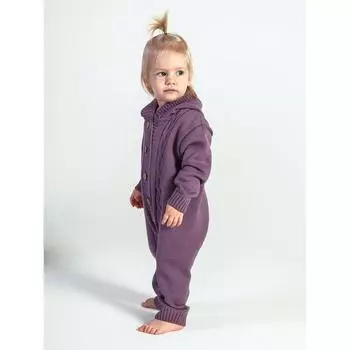 Комбинезон вязаный Pure Love с капюшоном, рост 68 см, цвет фиолетовый