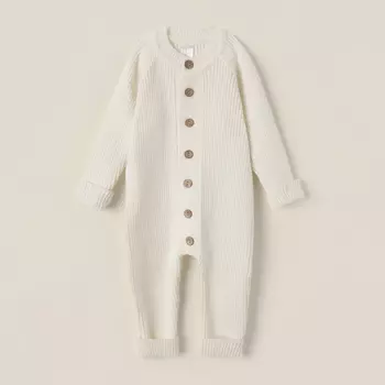 Комбинезон вязаный SL Home, рост 68 - 74 см, цвет молочный