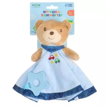 Комфортер - игрушка для сна новорожденных, M&B «Мишка», погремушка, голубой