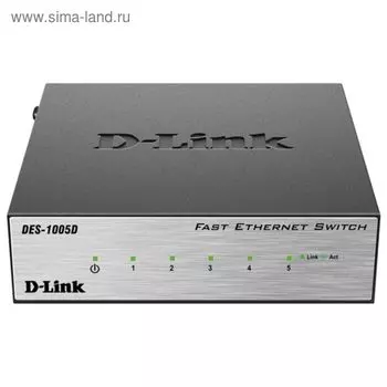 Коммутатор D-Link DES-1005D/O2B неуправляемый настольный 5x10/100BASE-TX