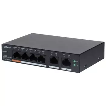 Коммутатор Dahua DH-CS4006-4ET-60 (L2) 4x100Мбит/с 2xКомбо(1000BASE-T/SFP) 30W управляемый 1082802