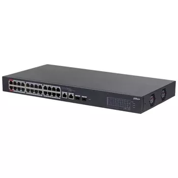 Коммутатор Dahua DH-CS4226-24ET-375 (L2) 24x1Гбит/с 2xКомбо(1000BASE-T/SFP) 2SFP 24PoE 400W 108280