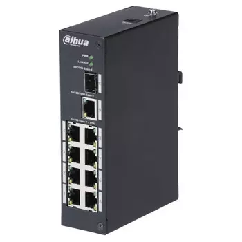 Коммутатор Dahua DH-PFS3110-8T 8x100Мбит/с 1x1Гбит/с 1xКомбо(1000BASE-T/SFP) неуправляемый 1073532