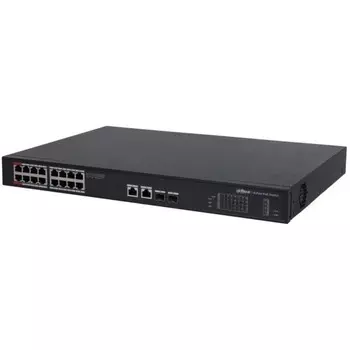 Коммутатор Dahua DH-PFS3220-16GT-190 18G 2SFP 14PoE+ 190W неуправляемый