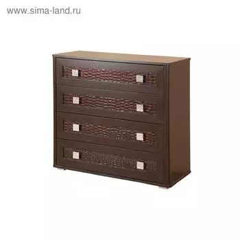 Комод 06.288 «Мона», 900 × 384 × 856 мм, цвет венге / кожзам глянец крокодил коричневый