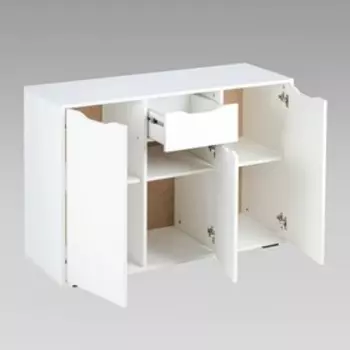 Комод 1 ящик 3 створки Пифагор-3 ACA (1Я3С), 1150х400х820, Белый брилл/Глянец