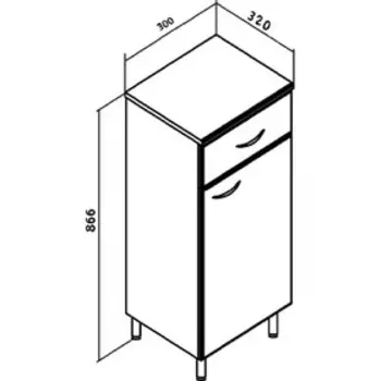 Комод "30" правый 32 х 30 х 87 см