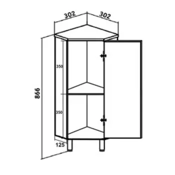 Комод "30" угловой правый 31 х 31 х 87 см
