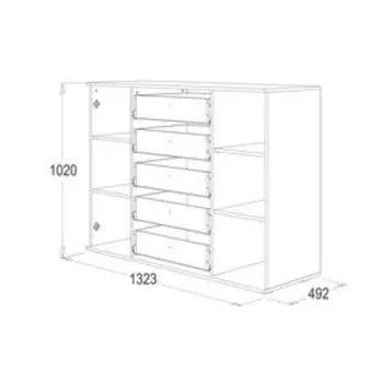 Комод №3 «Ольга 14», 1323 × 492 × 1020 мм, ЛДСП / МДФ, цвет дуб сонома