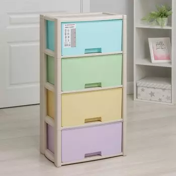 Комод 4-х секционный «Колорит», пластик, 47.53094 см, МИКС