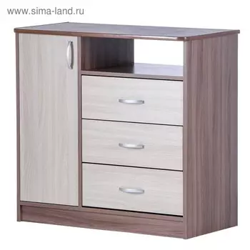 Комод 900 с дверью, 900х450х860, Ясень шимо темный/Ясень шимо светлый