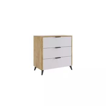 Комод для хранения вещей «Адам», на ножках, 3 ящика, 800420736 мм, цвет дуб крафт золотой/белое дерево