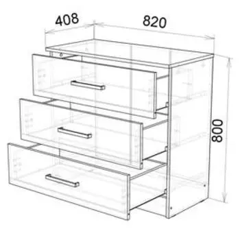 Комод Адель 820х405х800 Дуб Вотан/Белый Глянец