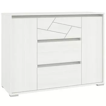 Комод «Аделина» с двумя дверками и тремя ящиками, 1200440900 мм, цвет рамух белый