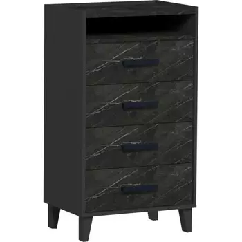 Комод напольный для хранения «Айрис 45», с полкой, на ножках, 6004201078 мм, цвет антрацит/креатель