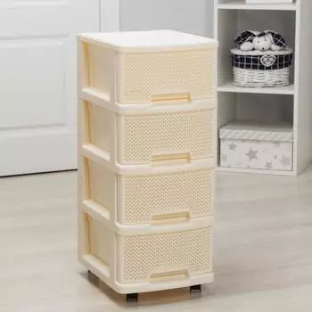 Комод Ajur «Компакт», 4-секционный, цвет слоновая кость