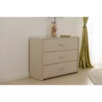 Комод «Алеро», 1010375765 мм, 3 ящика, премиум велюр, цвет песчаный бриз