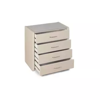 Комод «Алеро», 4 ящика, 848 × 527 × 887 мм, экокожа, стекло, цвет бежевый