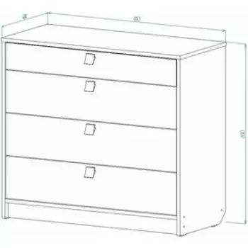 Комод Аврора 900х400х800 Дуб Крафт Белый