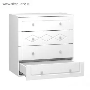 Комод Барселона, 802х463х824, Белый/Белый глянец МДФ