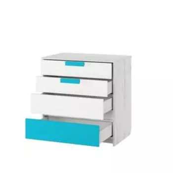 Комод «Бриз №9.1», 802 × 536 × 838 мм, цвет дуб эльза / бирюза / белый
