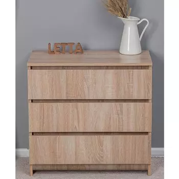 Комод City, 700350670 мм, 3 ящика, цвет дуб сонома