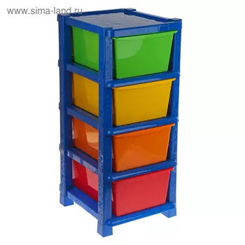 Комод детский №14, 4 секции, цвет синий