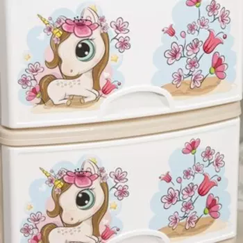 Комод 4-х секционный «Сказочное королевство», на колесиках, МИКС