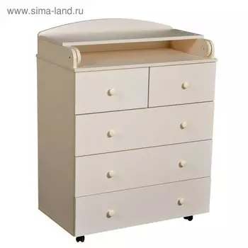 Комод детский пеленальный «Ульяна-3», 800 мм, ЛДСП, цвет слоновая кость
