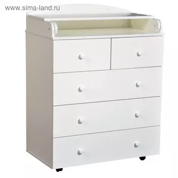 Комод детский пеленальный «Ульяна-3», 800 мм, ЛДСП, цвет белый