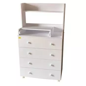 Комод детский с пеленальной доской Luciano Riko, шариковые направляющие, белый