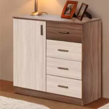 Комод «Дуэт 5», 804 × 400 × 836 мм, цвет ясень шимо тёмный / ясень шимо светлый