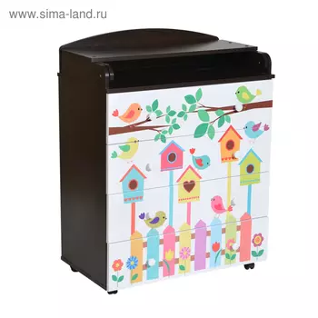 Комод Fantasia Birds, шариковые направляющие, цвет венге-белый