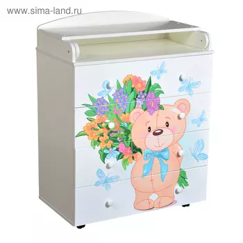 Комод Fantasia Тeddy, шариковые направляющие, цвет белый