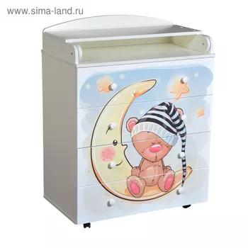 Комод «Фантазия луны», шариковые направляющие, цвет белый