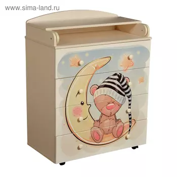 Комод «Фантазия луны», шариковые направляющие, цвет слоновая кость