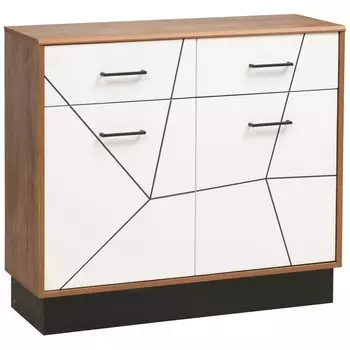 Комод «Гамма» 54.07, 1002360906 мм, цвет таксония / чёрный / ПВХ белый