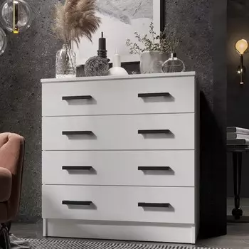 Комод для хранения «Эра. К800», с 4 выдвижными ящиками, 800830440 мм, цвет белый