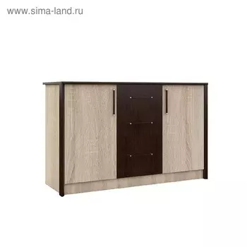 Комод «Эшли», 1363 471 816 мм, цвет венге / дуб сонома