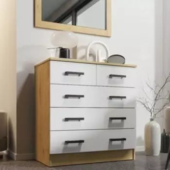 Комод напольный для хранения «К800-3/2», 800830440 мм, цвет дуб вотан/белый