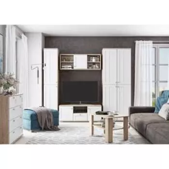 Комод К-34 РИВЬЕРА 800х420х875 фасады ПВХ Белый/корпус Дуб Сонома