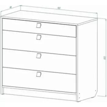 Комод К-8 800х900х400 Дуб молочный/Ясень Шимо Темный/Темный