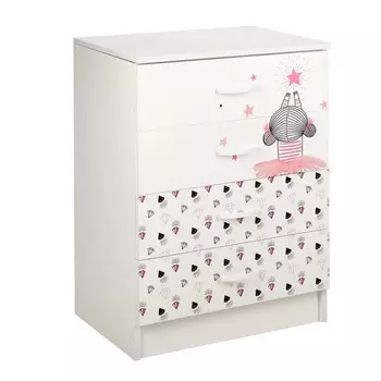 Комод Мальвина, 600х820х430, Белый/ Фотопечать