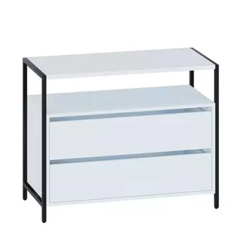 Комод напольный для вещей «Т400», 2 ящика, на ножках, 940449755 мм, цвет белый