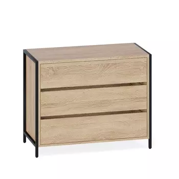 Комод напольный для вещей «Т401», 3 ящика, на ножках, 940449755 мм, цвет дуб сонома