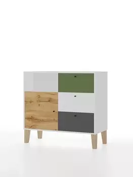 Комод напольный Story «Коты и овалы», 3 ящика, с дверью, 1000470940 мм, цвет чёрный