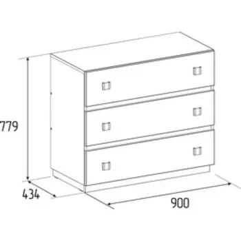 Комод Neo 455, 900 × 434 × 779 мм, цвет дуб табачный craft / чёрный