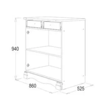 Комод «Ольга 1Н», 860 × 525 × 940 мм, цвет белый экспо / ясень анкор светлый